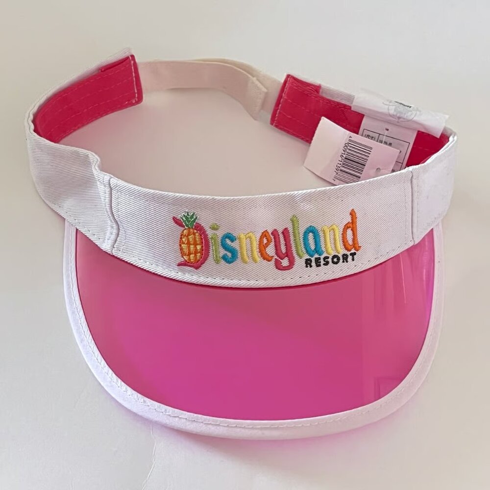 Disneyland Resort Parks Pink Vinyl Visor Hat Cap Summer Retro Vintage Style 90s